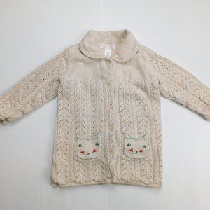 Janie and Jack Girls Cream Knit Sweater